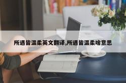 所遇皆温柔英文翻译,所遇皆温柔啥意思